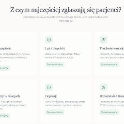 Problemy z jakimi najczęściej zgłaszają się pacjenci: Stres i napięcie, lęki i niepokój, trudności emocjonalne, problemy w relacjach, stany depresyjne, żałoba, bezsenność i traumy. 
