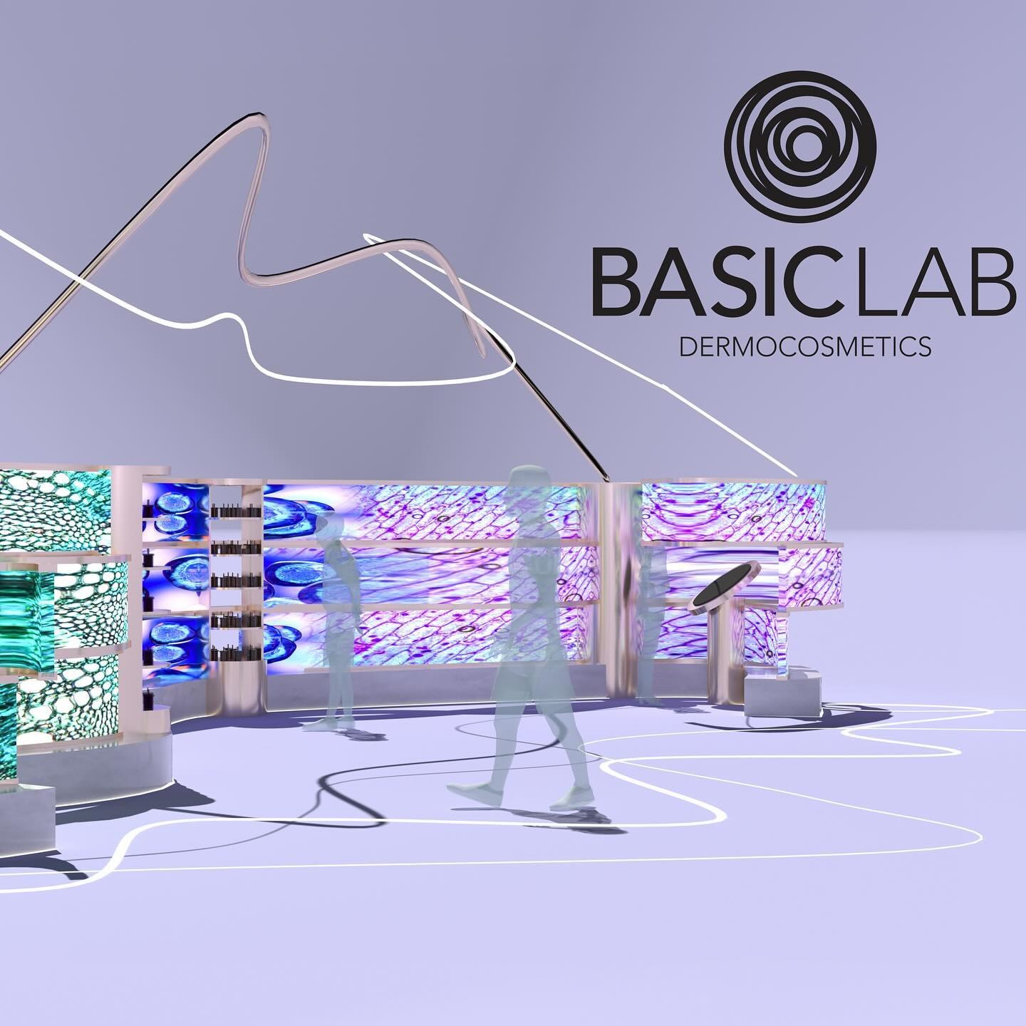Projekt standu na targi, dla firmy kosmetycznej