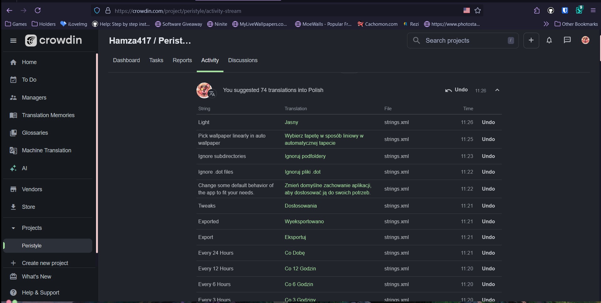 Tłumaczenie aplikacji Peristyle na portalu Github z języka angielskiego na język polski.