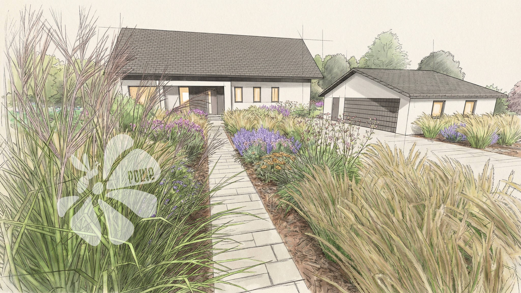 Różnorodnie kolorowe wejście do domu