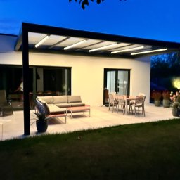 PergoleTarasy.pl - Zadaszenie Konstrukcja aluminiowa - poszycie poliwęglan lity - podświetlenie LED