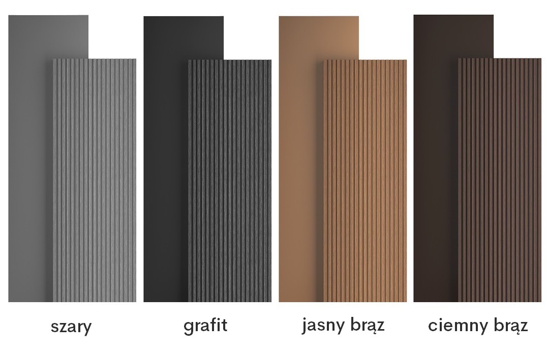 Paleta kolorów deski ryflowanej 25 lat gwarancji
