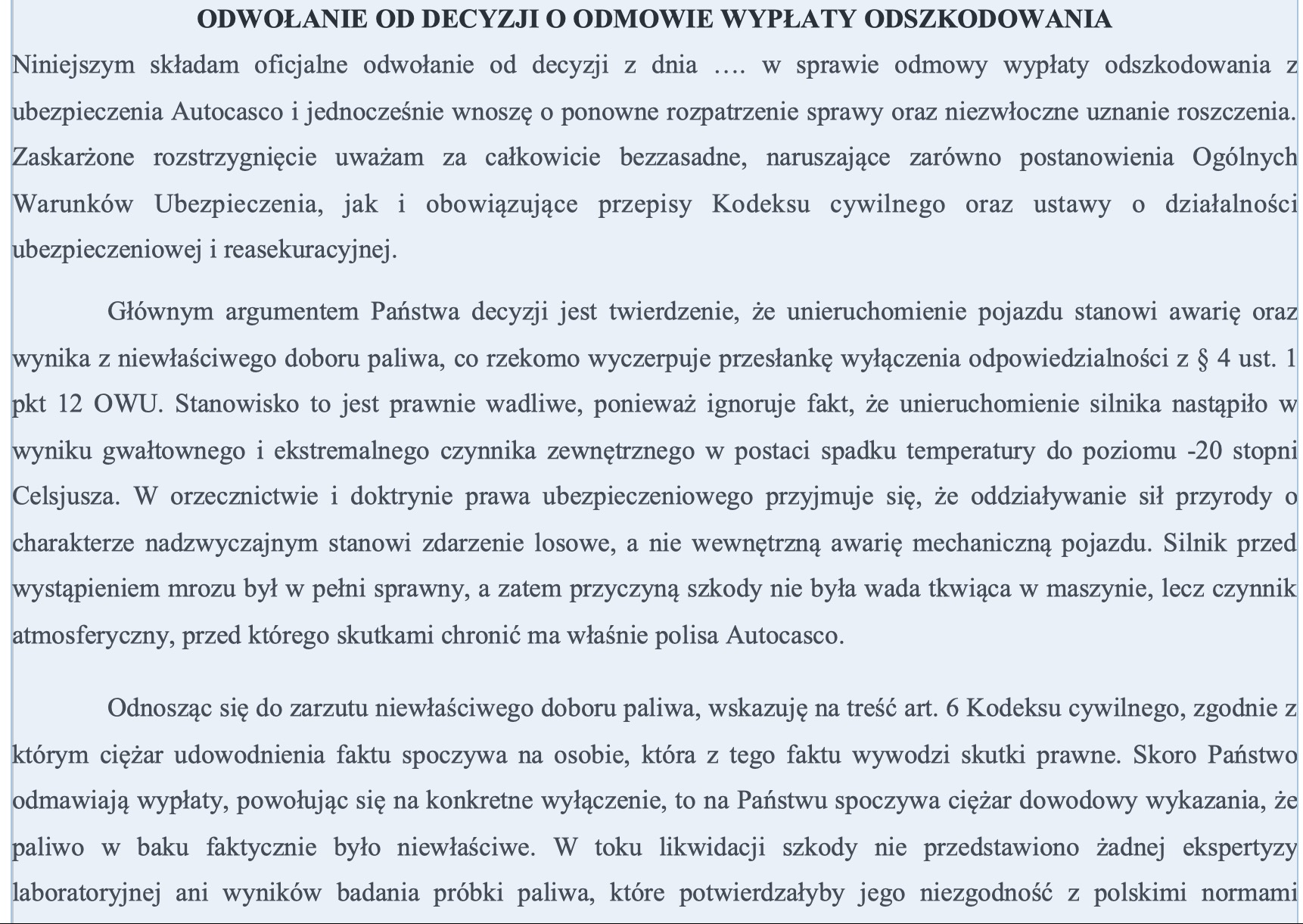 Przykładowe odwołanie