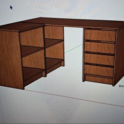 Projekt biurka dostosowany do potrzeb klienta.