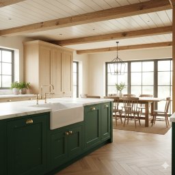 Kuchnia w stylu wiejskim z elementami boho