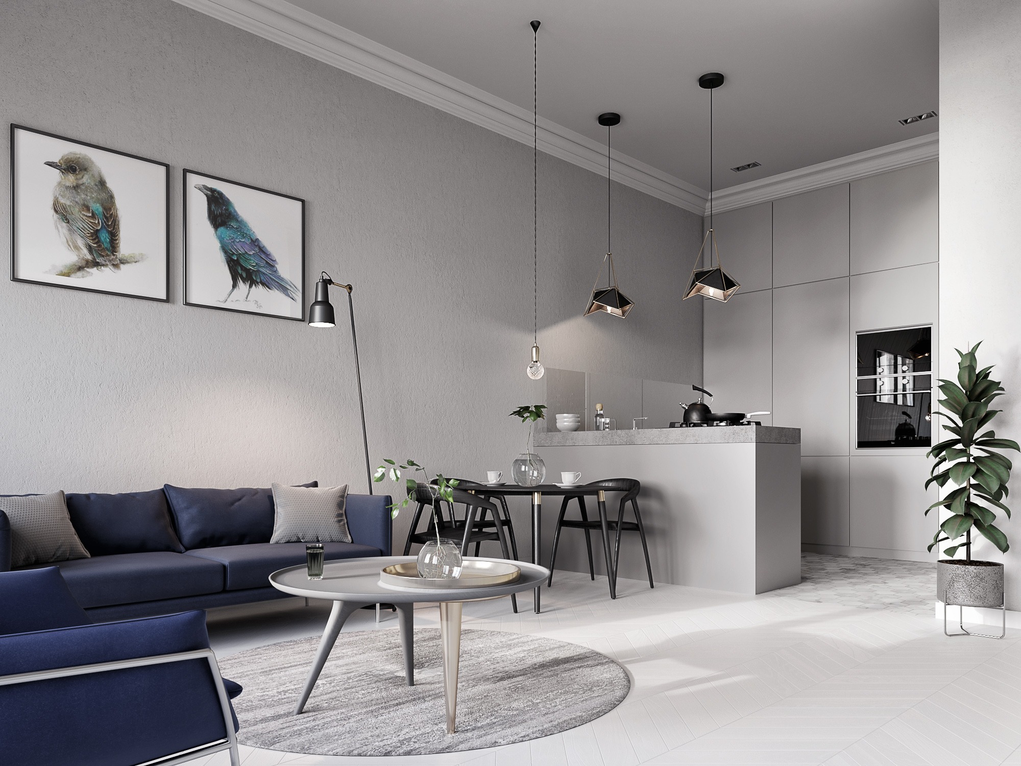 Projekt wnętrz mieszkania w Kamienicy, Szczecin