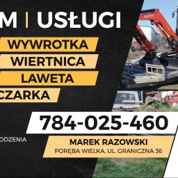 Roboty ziemne koparka oraz Wynajem Sprzętu Budowlanego i Do Rob&oacute;t Ziemnych Marek Razowski - Montaż Ogrodzeń Oświęcim