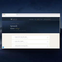 hanula creative - Strona internetowa kancelarii prawnej Gryf ze Szczecina, prezentująca ofertę usług prawnych związanych z kredytami. Widoczny nagłówek i sekcja z listą usług.