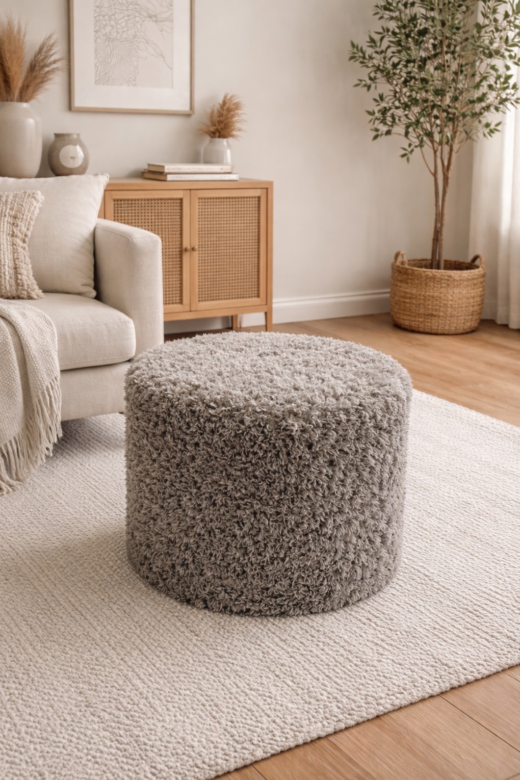 Pufa okrągła z bucle