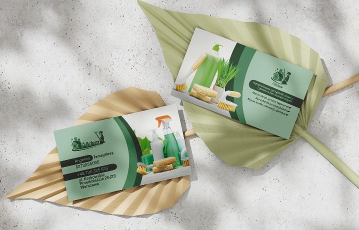 Projekt wizytówki dla firmy sprzątającej Allclear