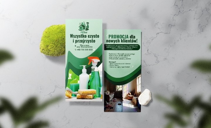 Projekt ulotki dla firmy sprzątającej Allclear