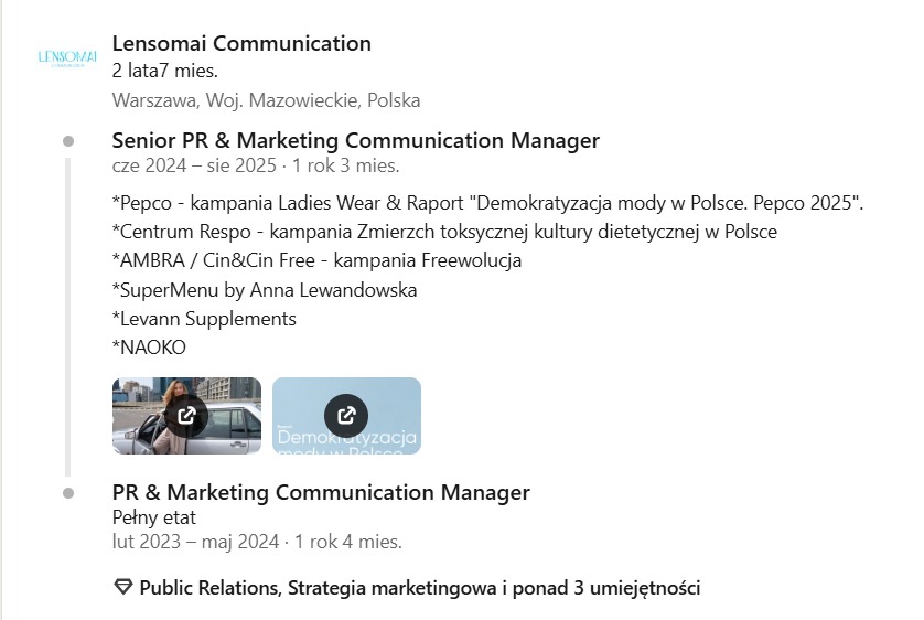 Profil firmy Lensomai Communication z ofertami pracy: Senior PR & Marketing Communication Manager oraz PR & Marketing Communication Manager. Lista klientów.