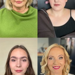 Pink Angels Agata Orlita - Kolaż czterech portretów kobiet z różnym makijażem: naturalny, wieczorowy, ślubny i dzienny. Różne typy urody i kolory włosów. Profesjonalny makijaż.