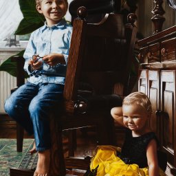 FOTO HoderArt - Olejny portret dzieci, 120x90 cm