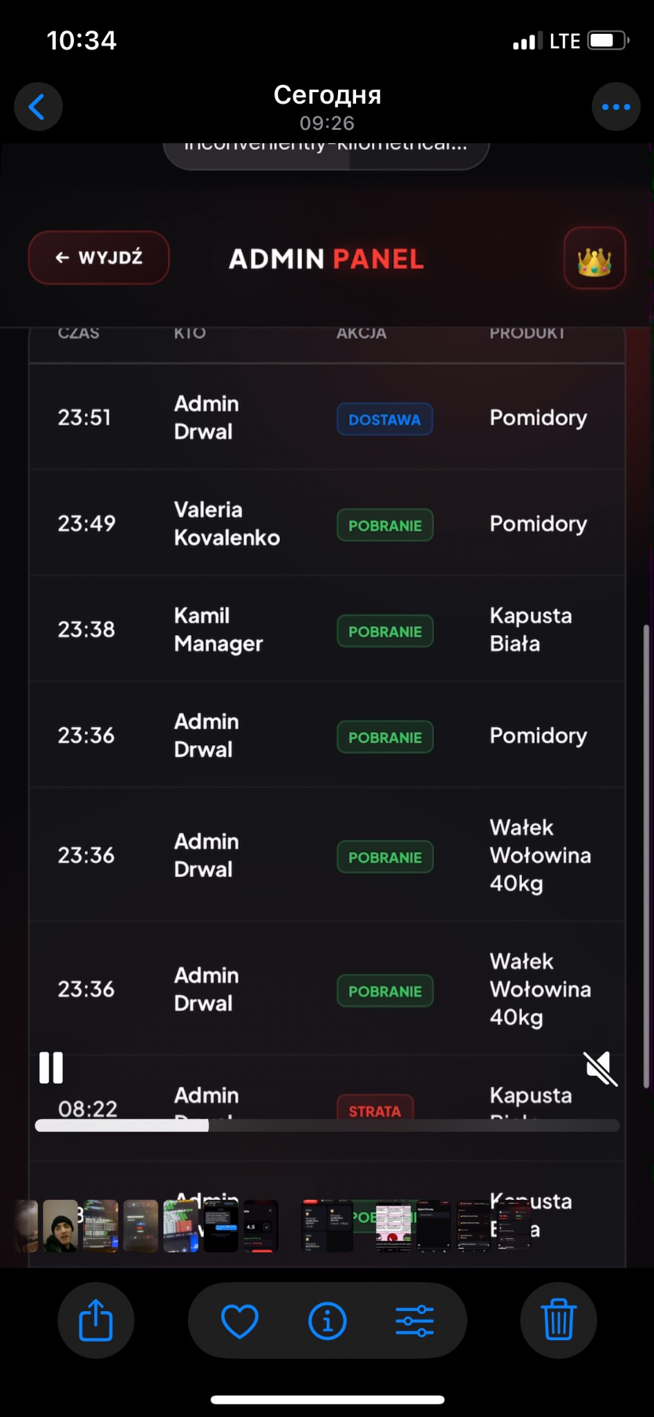 Magazyn dla Gastro / Panel Administracyjny