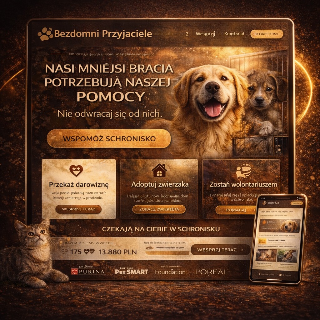 Projekt strony internetowej dla fundacji / schroniska – zwiększenie wsparcia i adopcji