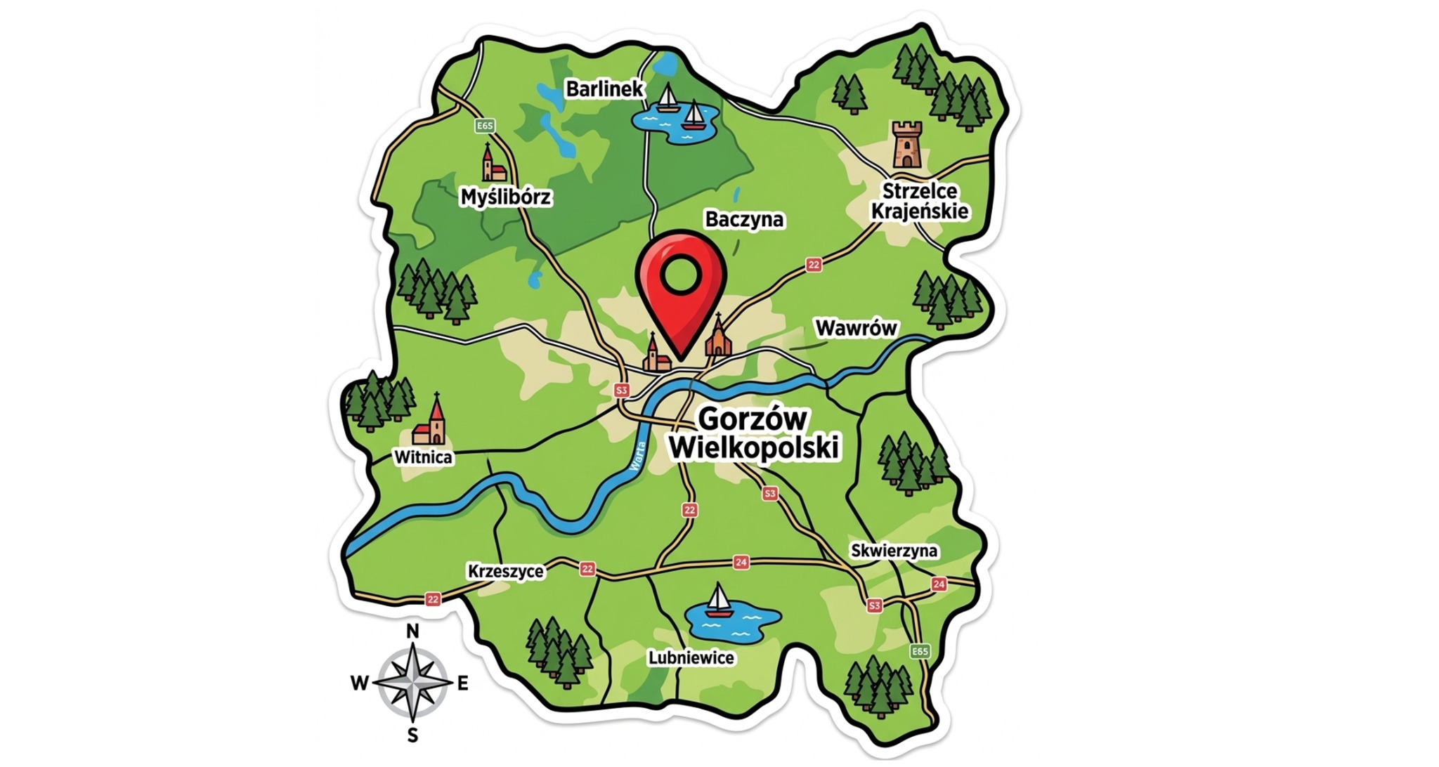 Region działania. W przypadku większych prac możliwy dojazd dalej.