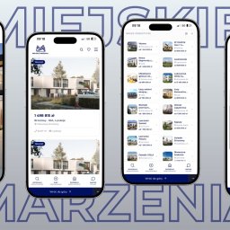 STARCZYNSKI - Aplikacja Miejskich Marzeń na smartfonach prezentuje oferty nieruchomości: domy, mieszkania, apartamenty. Nowoczesny interfejs, zdjęcia budynków, ceny, lokalizacje.