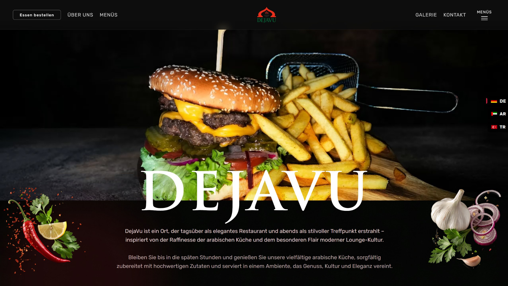 Nowoczesna strona internetowa dla restauracji DejaVu w Gotha.