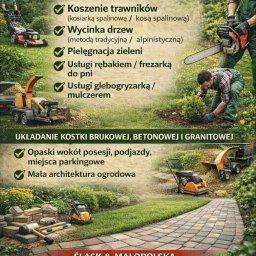Garden Serwis Dawid Januszek - Ogłoszenie usług ogrodniczo-brukarskich: koszenie, wycinka drzew, pielęgnacja zieleni, usługi rębakiem, glebogryzarką, układanie kostki, opaski wokół posesji, architektura ogrodowa.