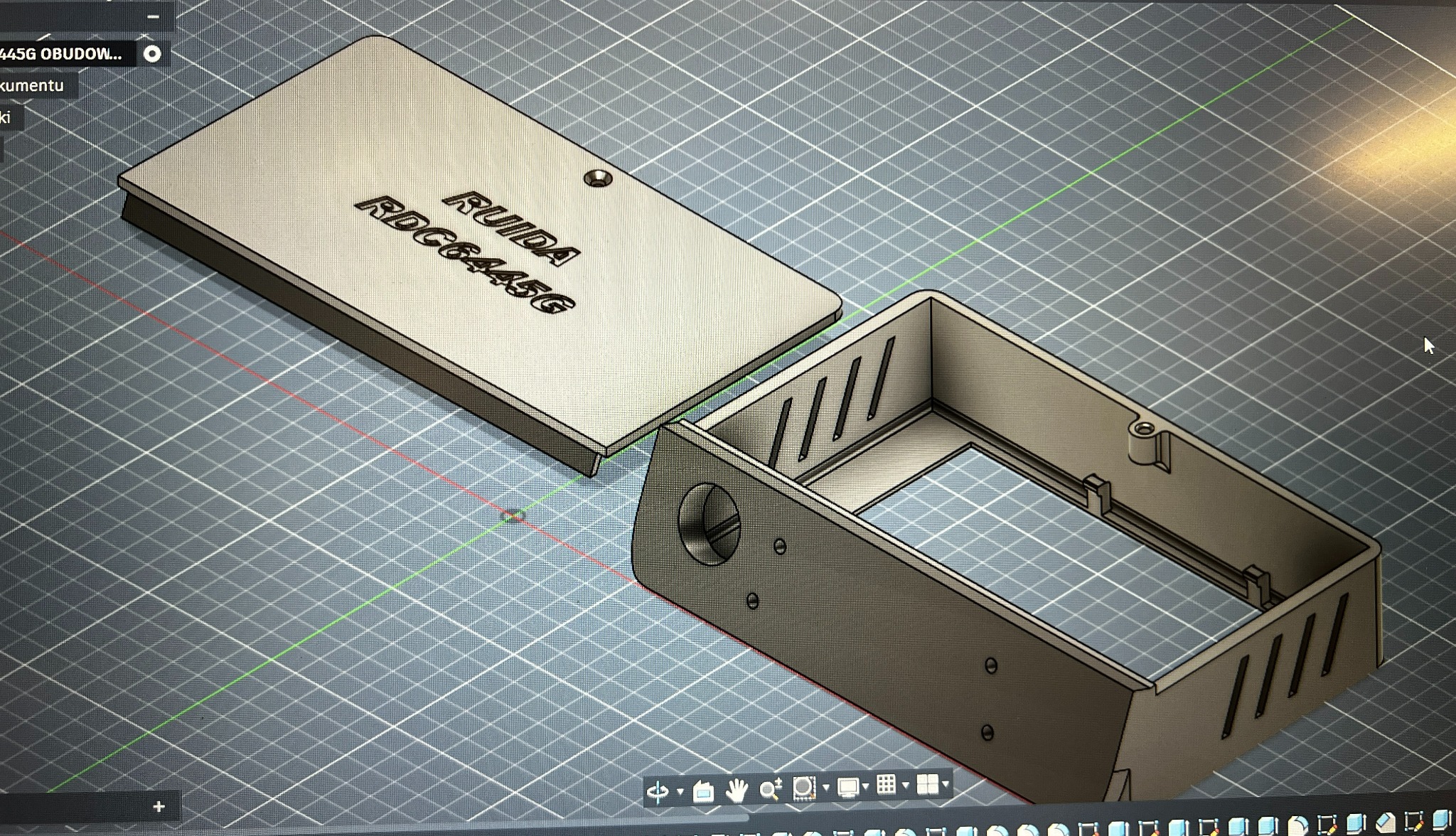projekt mocowania ekranu do lasera cnc