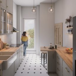 Kwartał Studio Projektowe Mateusz Bidas - Projekt kuchni w zabytkowej kamienicy