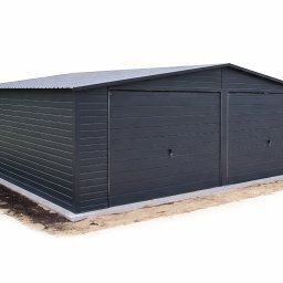 Garaż blaszany z dachem dwuspadowym. Solidna konstrukcja, estetyczne wykonanie, montaż i transport gratis.