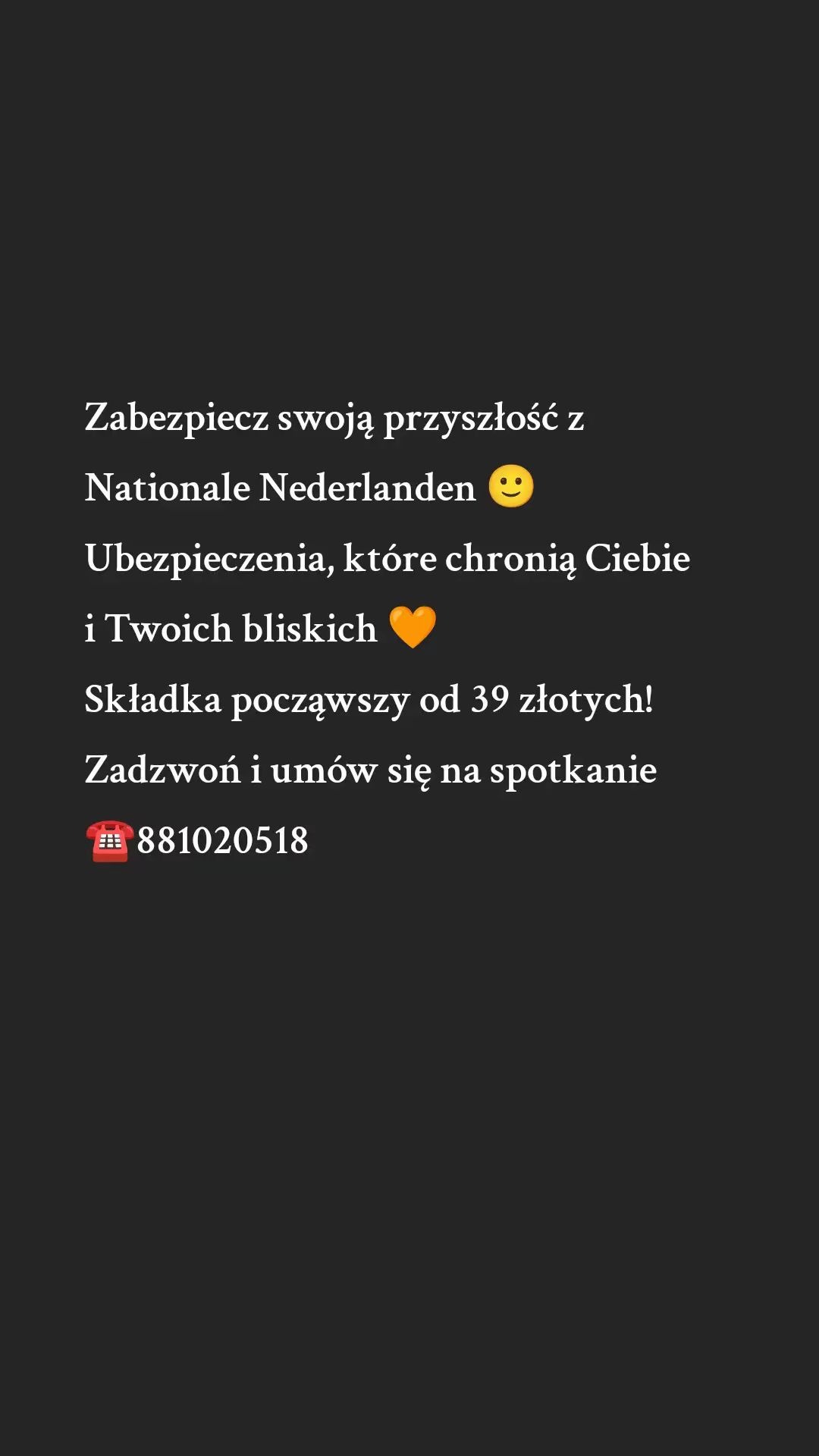 Oferta Nationale Nederlanden: ubezpieczenia chroniące Ciebie i bliskich. Składka od 39 zł. Zadzwoń i umów się na spotkanie. Numer telefonu.