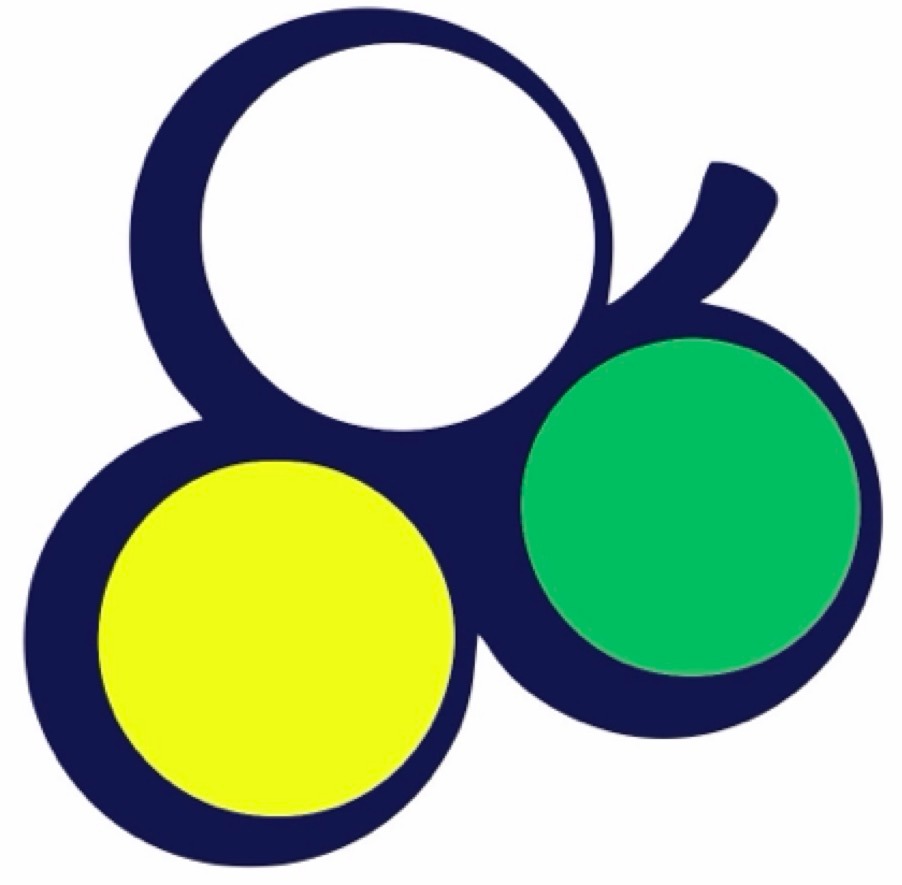 Logo firmy z Zielonej Góry: trzy koła (białe, żółte, zielone) połączone granatową obwódką, tworzące unikalny symbol graficzny.