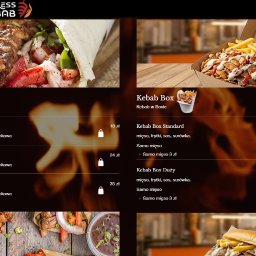 Profesjonalna strona menu dla restauracji z animowanym tłem