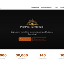 Axperts Dariusz Zalewski - Strona internetowa Jarmarku Szczecińskiego z zaproszeniem na wydarzenie na Jasnych Błoniach. Widoczne statystyki odwiedzin i liczby wystawców w Szczecinie.