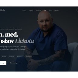 Axperts Dariusz Zalewski - Strona internetowa lekarza Jarosława Lichoty z jego portretem, menu nawigacyjnym i informacjami o specjalizacjach: chirurgia ogólna, onkologia, proktologia.