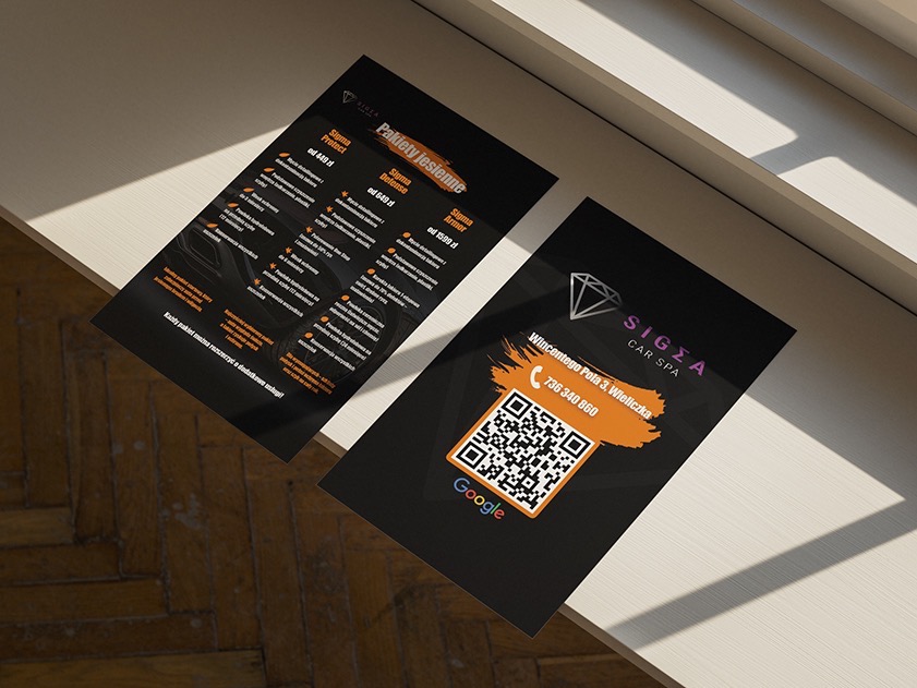 Projekt ulotki promocyjnej dla studia detailingu