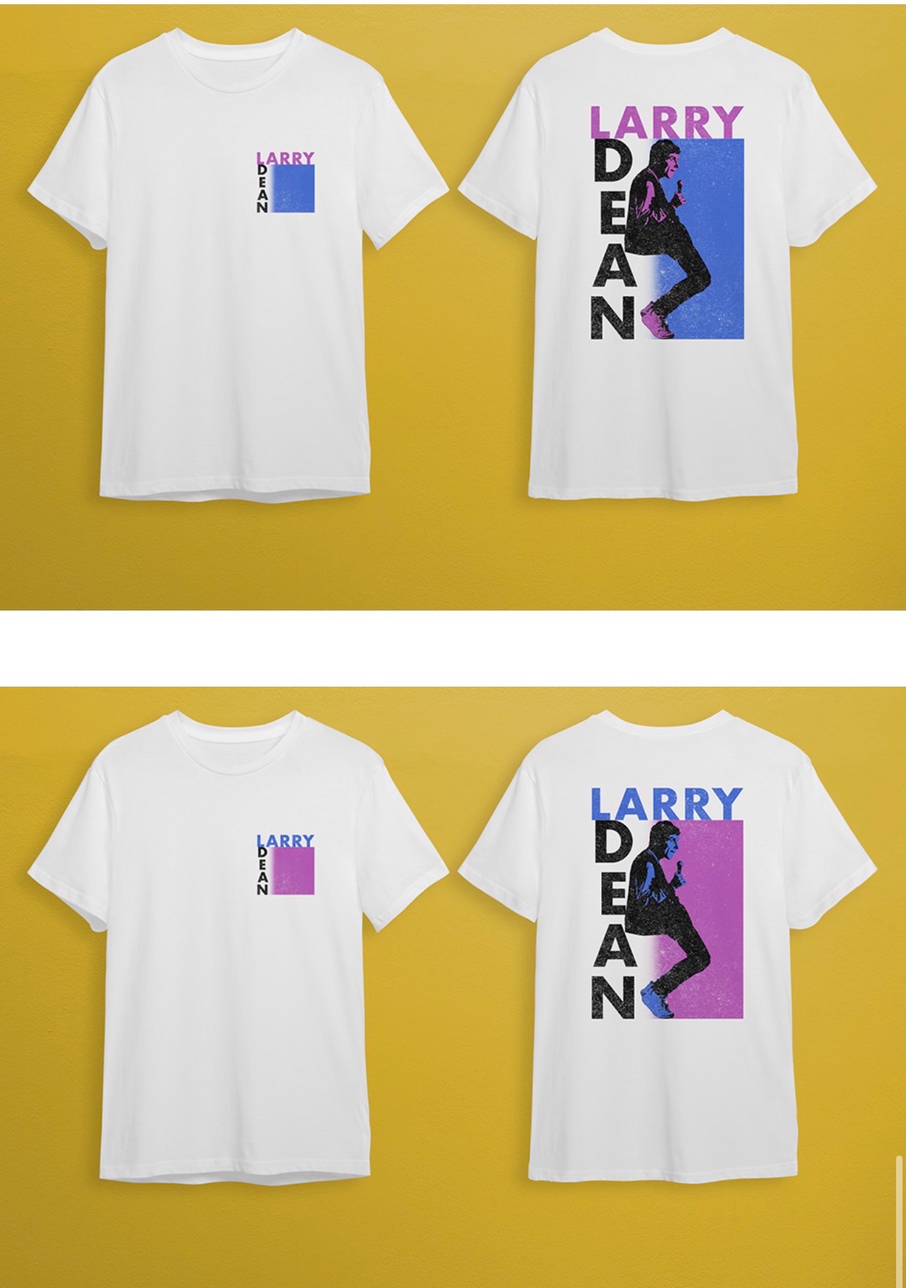 Projekt merchu dla komika występującego w BBC - między innymi parę t-shirtów, przypinki czy plakat promujący trasę.