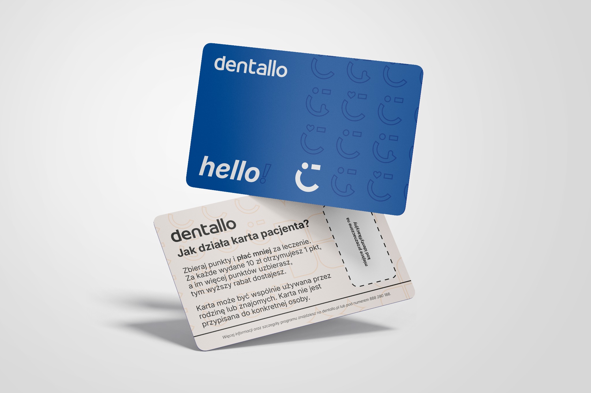 Karta stałego klienta wykonana dla gabinetu stomatologicznego