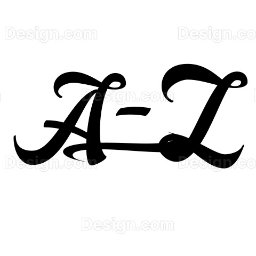 Biuro Rachunkowe A-Z Grażyna Chądzyńska - Kaligraficzny napis 'A-Z' w eleganckiej, pisanej czcionce, z ozdobnymi pociągnięciami, na białym tle. Symbolizuje kompleksowość usług lub pełen zakres oferty.