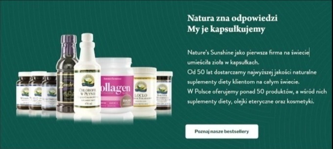 Ziołowe suplementy diety w kapsułkach.