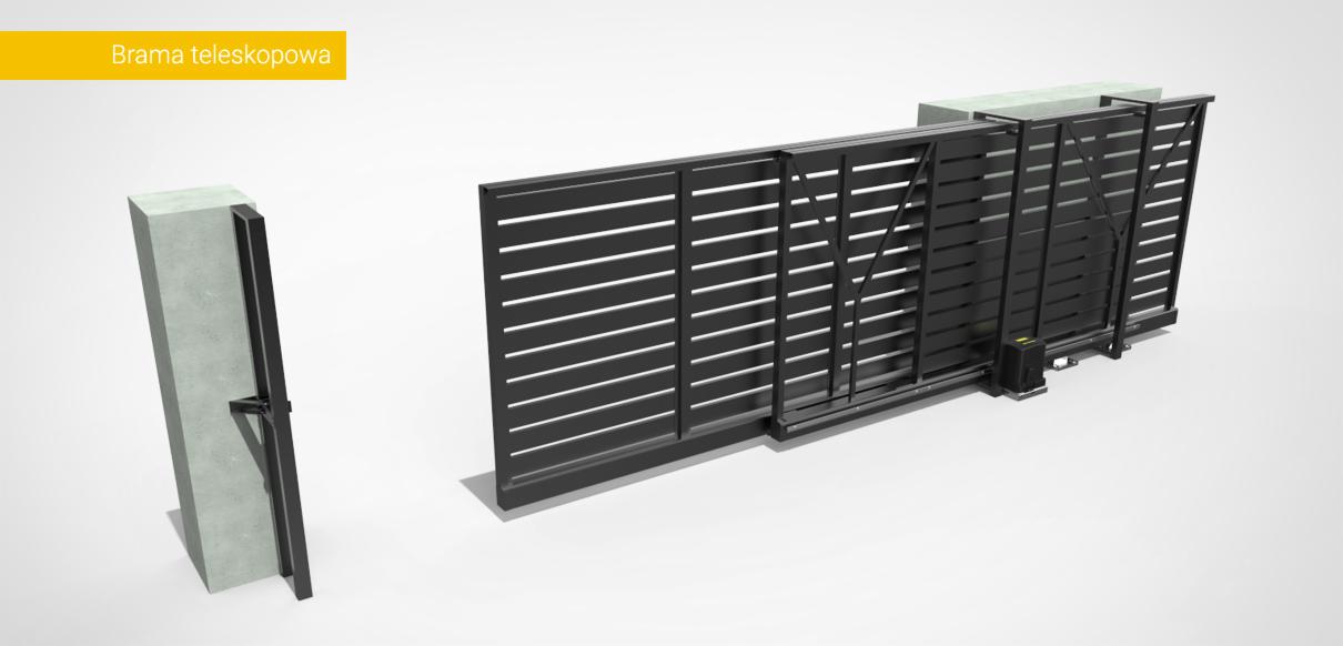 Brama przesuwna teleskopowa nowoczesna