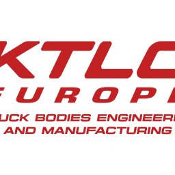 KTLC Europe Sp. z o.o. - Czerwone logo KTLCE EUROPE z tekstem 'TRUCK BODIES ENGINEERING AND MANUFACTURING' na białym tle. Grafika o nowoczesnym kroju pisma.