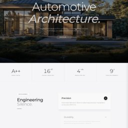 Maciej Figiel - Strona internetowa prezentująca nowoczesny dom modułowy z minimalistycznym designem, otoczony zielenią. Widoczne logo firmy i hasła reklamowe.