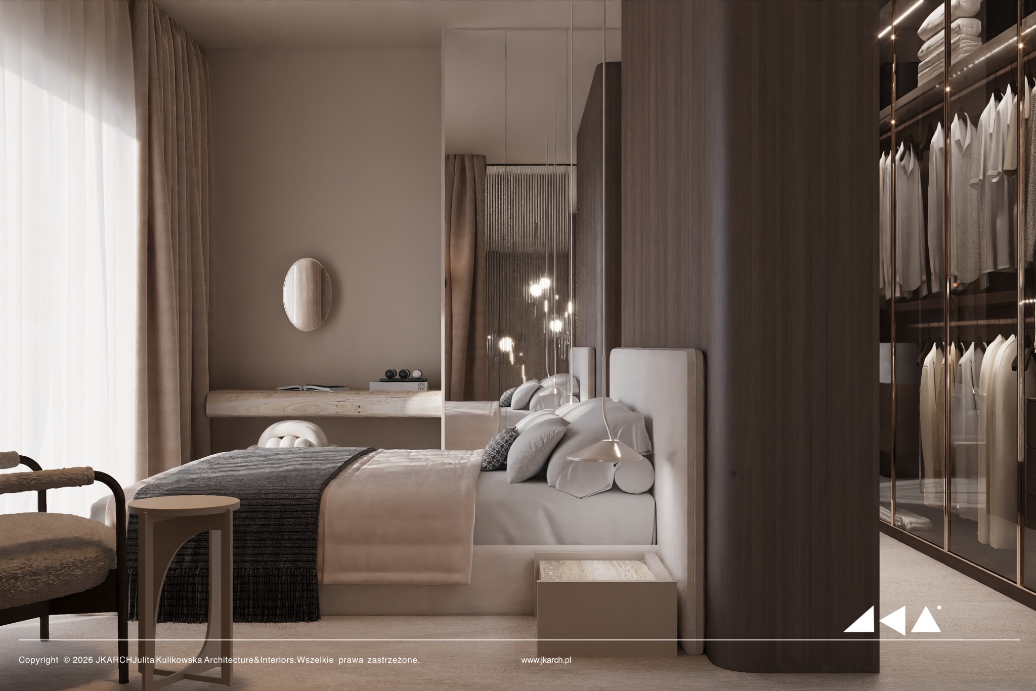 Kompleksowy projekt apartamentu, Wilanów, Warszawa.