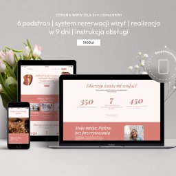 Projekt obejmował wykonanie strony, która będzie jednocześnie portfolio, oraz miejscem zapisu klientek na zabiegi.