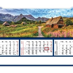 2024 kalendarz trójdzielny panoramiczny szerokość 1 metr