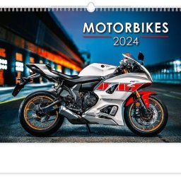 2024 kalendarz 13 plansz ze zdjęciami motocykli