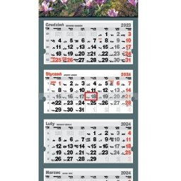 2024 kalendarz 4-dzielny zrywane karty biurowy czterodzielny ew. pięciodzielny