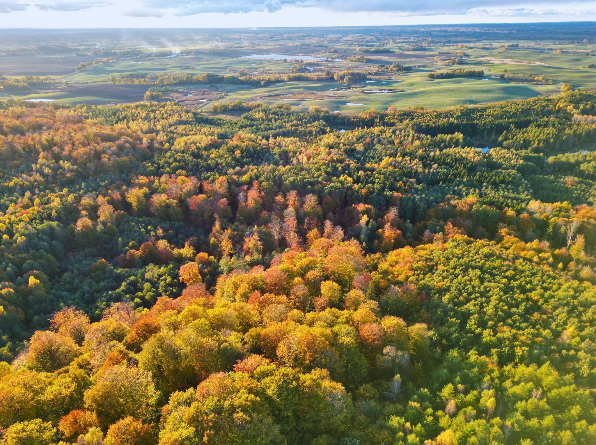 Krajobraz Warmii jesienią
