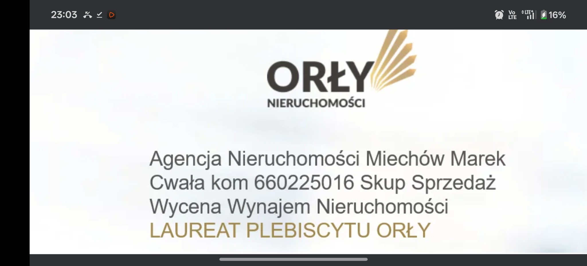 Logo Agencji Nieruchomości Orły z Miechowa, oferującej skup, sprzedaż, wycenę i wynajem nieruchomości. Laureat plebiscytu Orły. Kontakt: 660225016.
