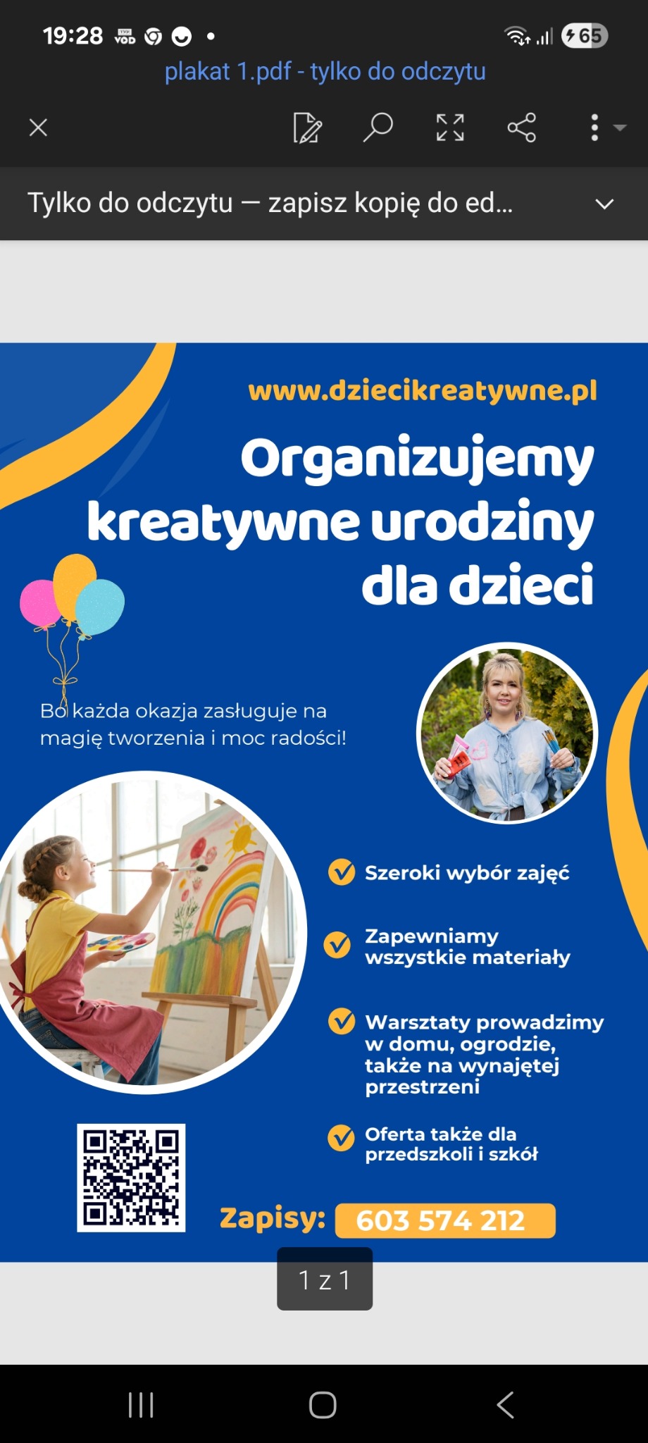 organizacja urodzin ulotka