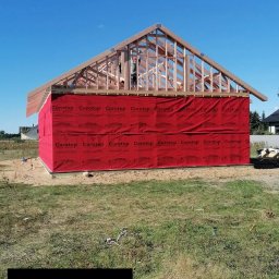 Konstrukcja szkieletowa domu o powierzchni zabudowy 130m2