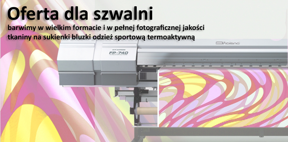 Nadruk cyfrowy na wykrojach do formatu 160 cm x 100 cm